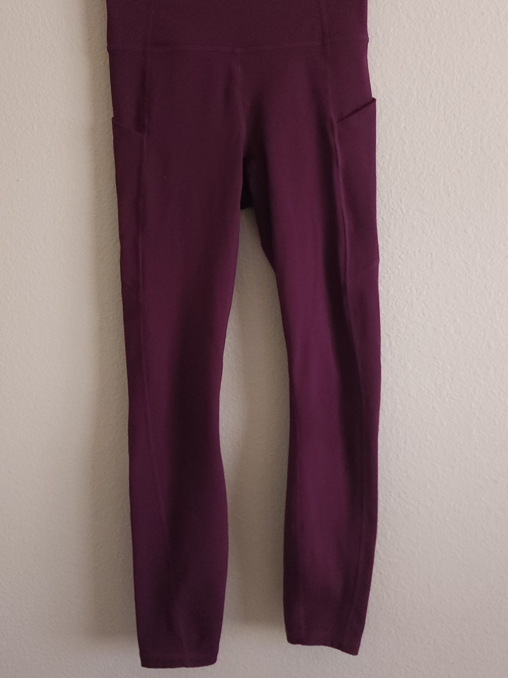 Fabletics PureLuxe High-Waisted Side Pocket Leggings - Plum Burgundy, XS